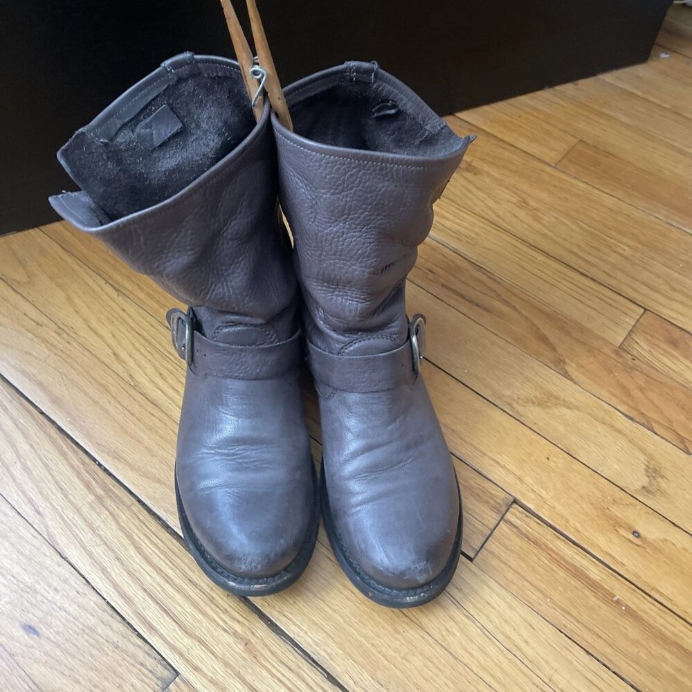 FRYE Veronica Short Gray Slouch Engineer Boots sz 7.5 589204